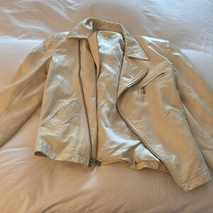 Ralph Lauren Cream Leather Jacket